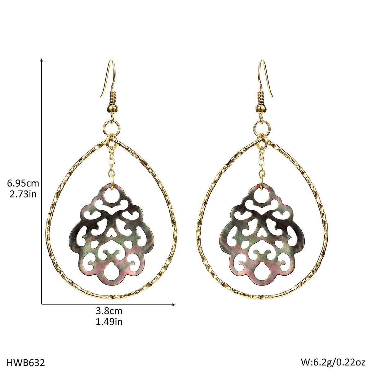 NATURAL SEA SHELL FLOWER-SHAPED HOLLOW EARRINGS