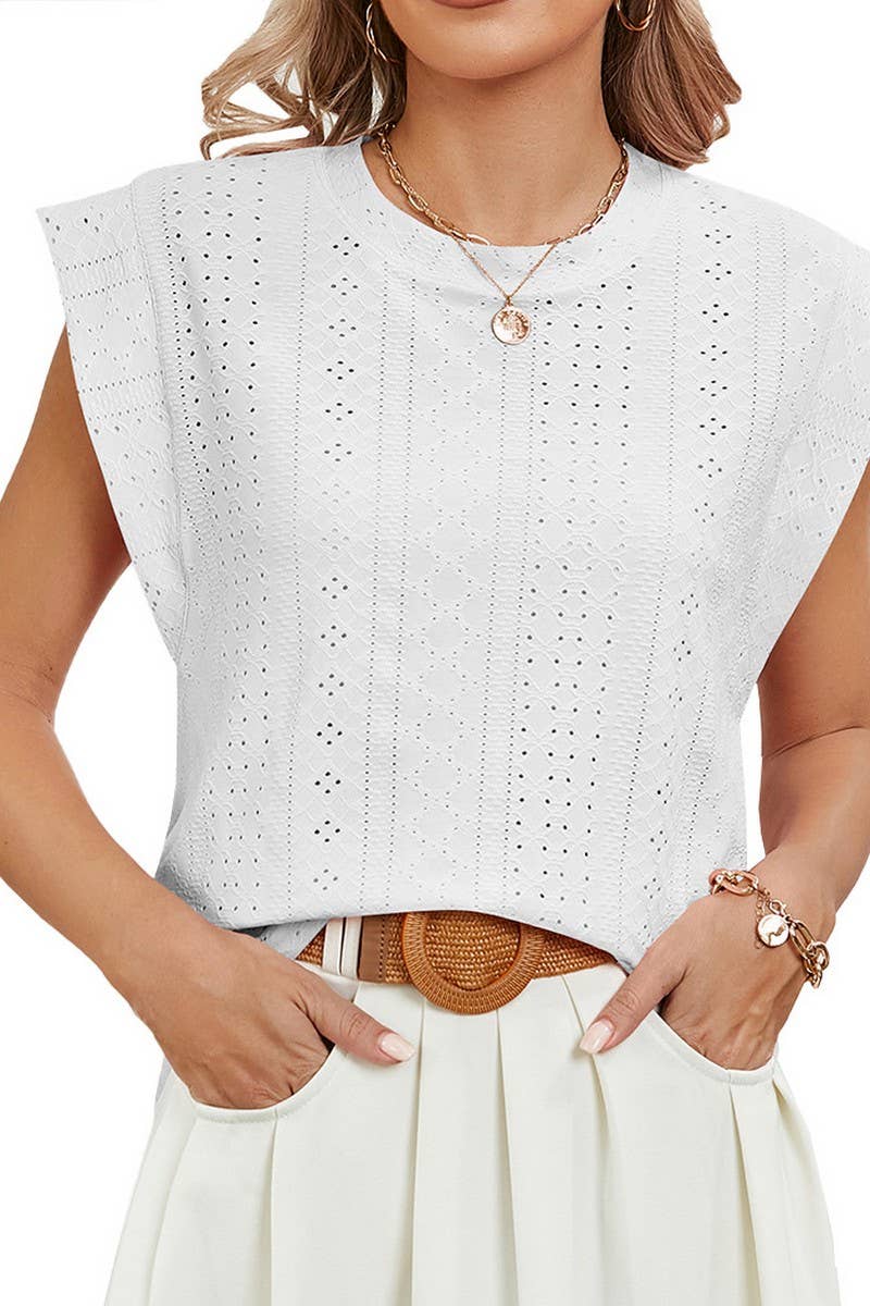 CWTBLS0861_ROUND NECK RAGLAN SLEEVE SOLID COLOR CASUAL TOP