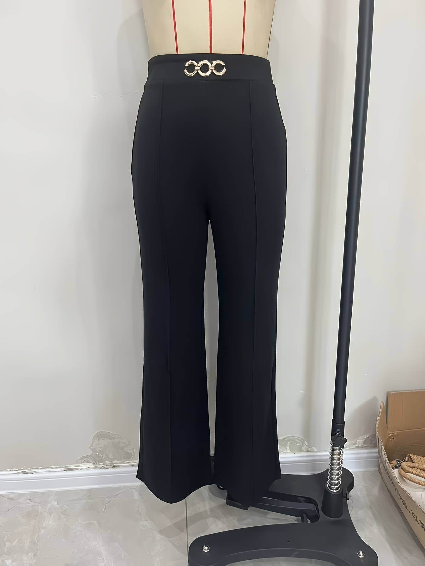 Elegant solid-color fashionable flared pants