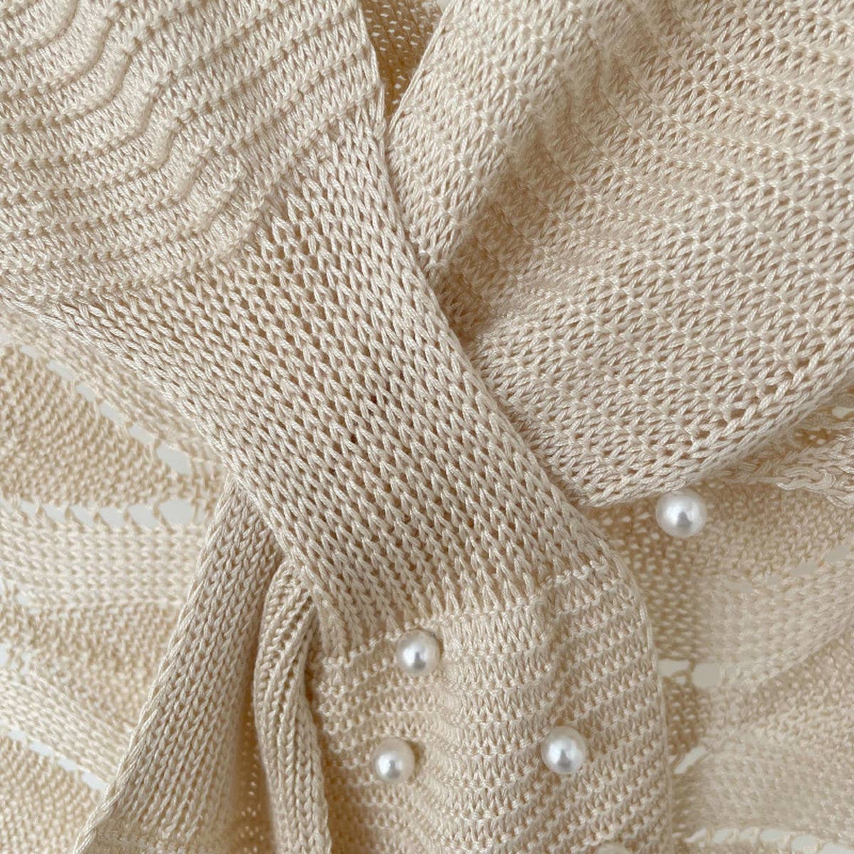 STRIPED OUTER KNITTED DECORATIVE SHAWL_CWASC0759