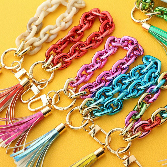 Silicone Bead Bracelet with Beech Wood Keychain_CWAB5012