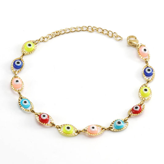 TURKISH DEVIL'S EYE 18K STAINLESS STEEL BRACELET