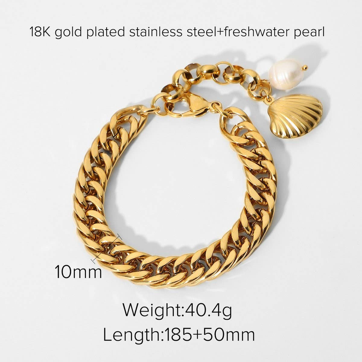 Titanium Steel Cuban Link Chain Bracelet