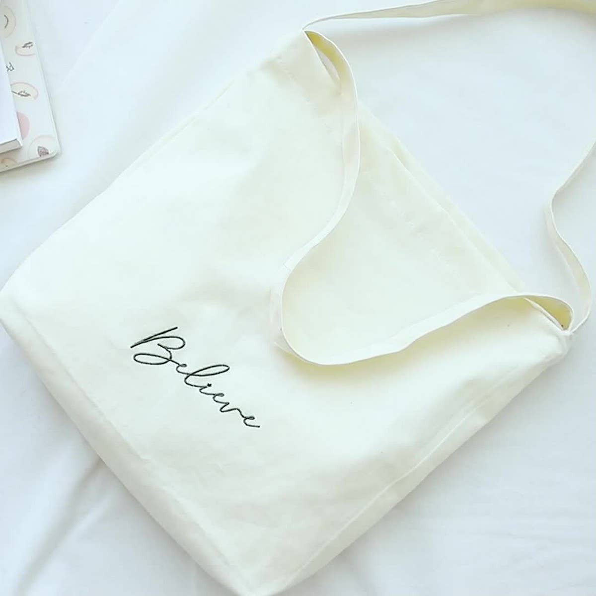 Embroidered Canvas Tote Bag for Women, Large Size_CWAB5625