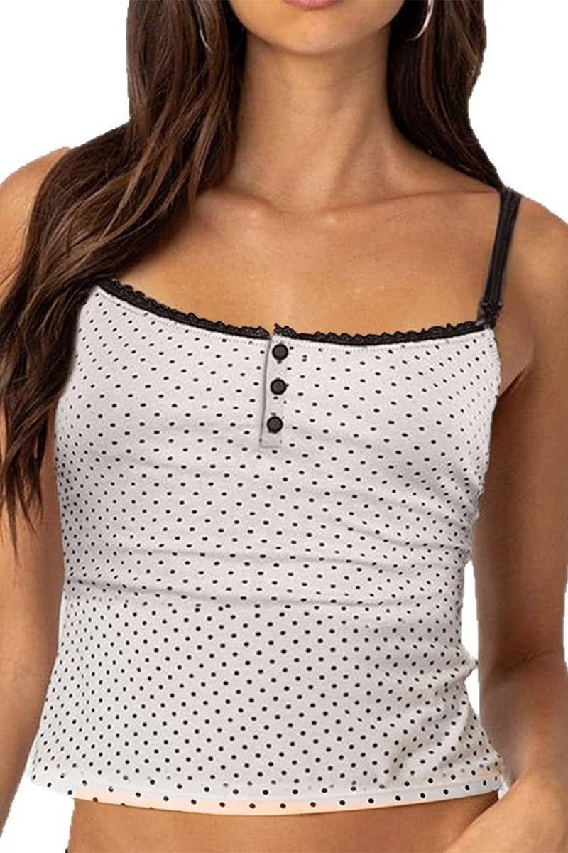 CWTTK0723_POLKA DOT CONTRAST CAMISOLE TOP
