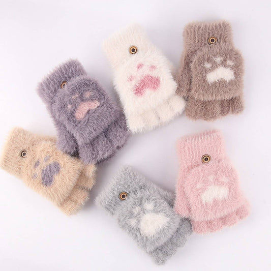 NEW WOMEN'S FLAP KNITTED FINGERLESS GLOVES_CWAG0247