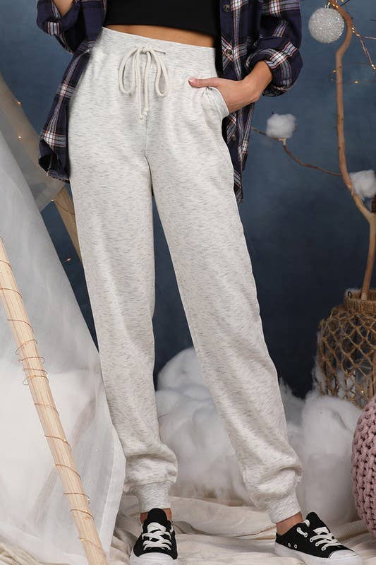 CWBLP399_IN CASUAL ELASTIC WAIST JOGGERS PANTS WITH POCKETS