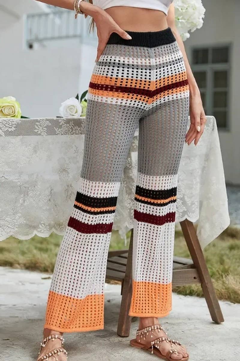 CWBLP1845_SUMMER FASHION STITCHING HOLLOW CASUAL TROUSERS