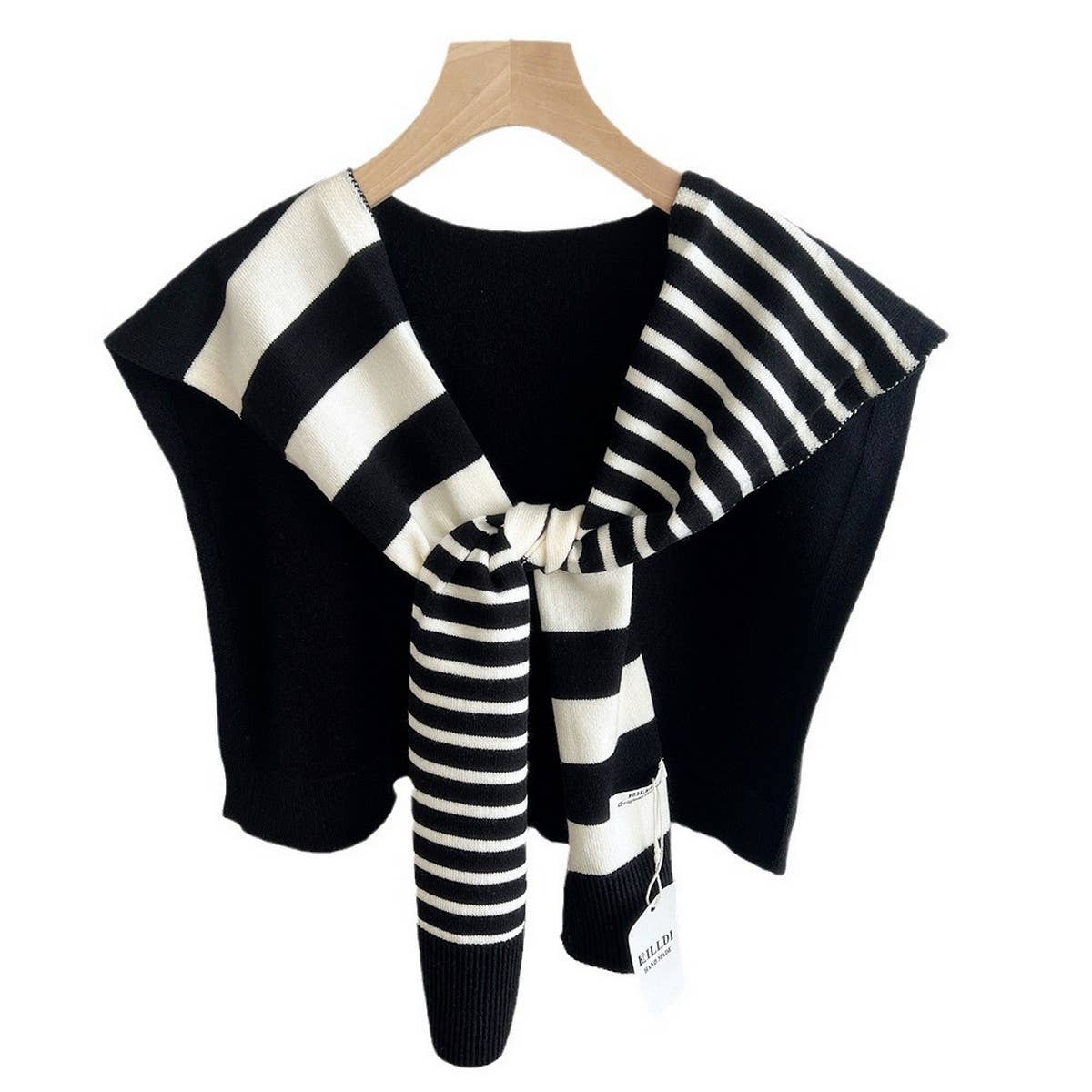 Striped Knit Shawl ??Neck & Shoulder Wrap_CWASC0843