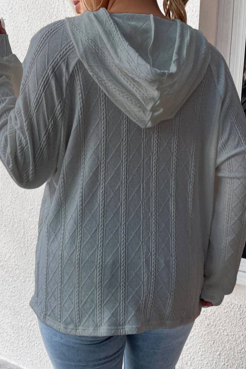 CWOHOL00634_SOLID COLOR HOODED LOOSE-FITTING SWEATSHIRT