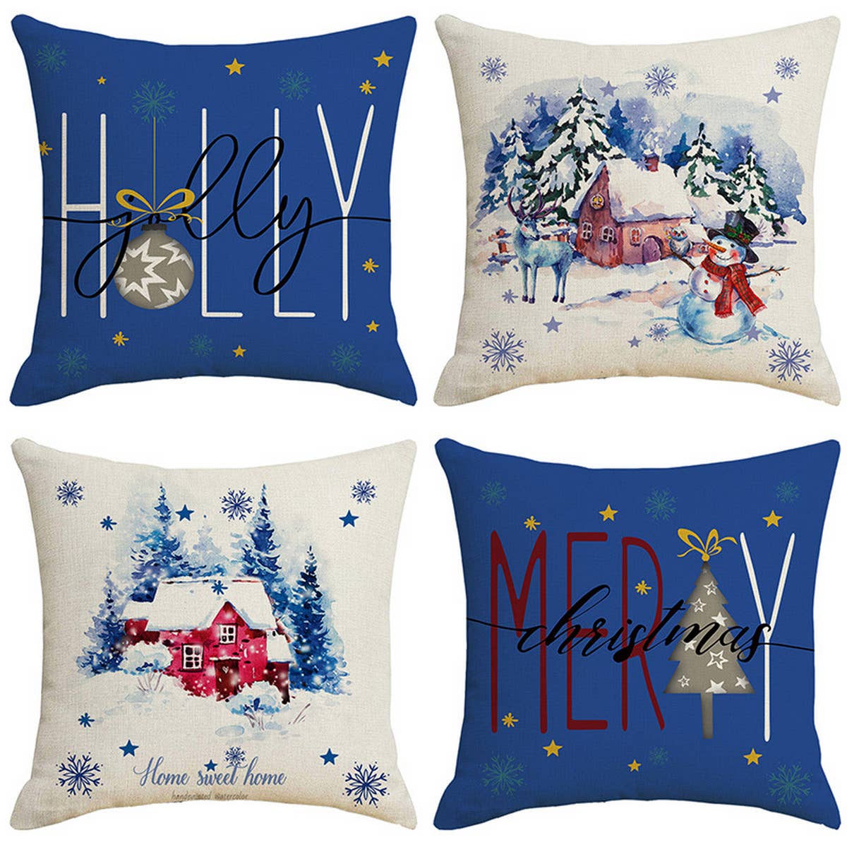CHRISTMAS PLAID SNOWFLAKE PILLOWCASE