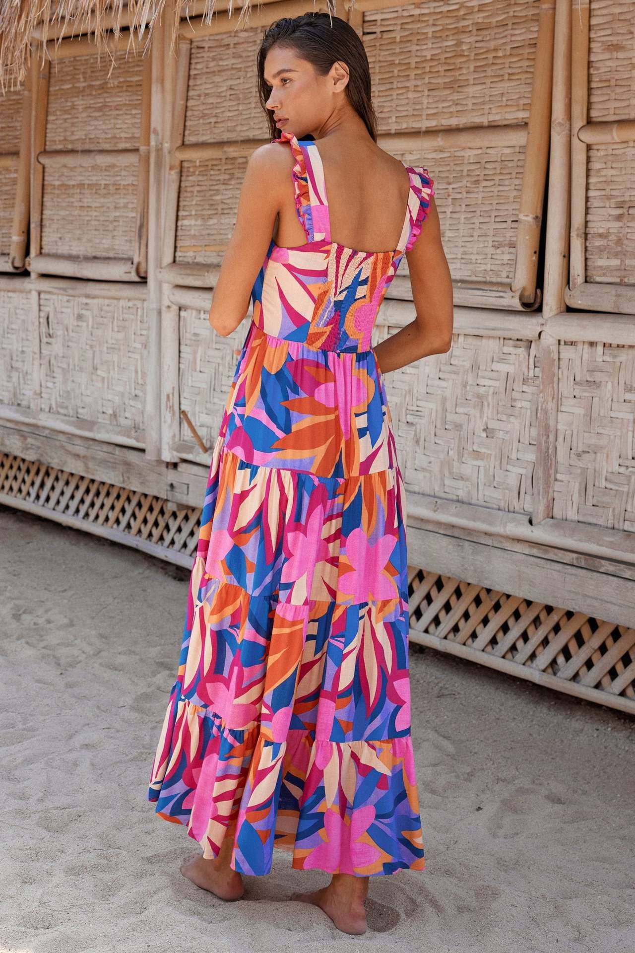 FLOWING BOHEMIAN HALTER DRESS
