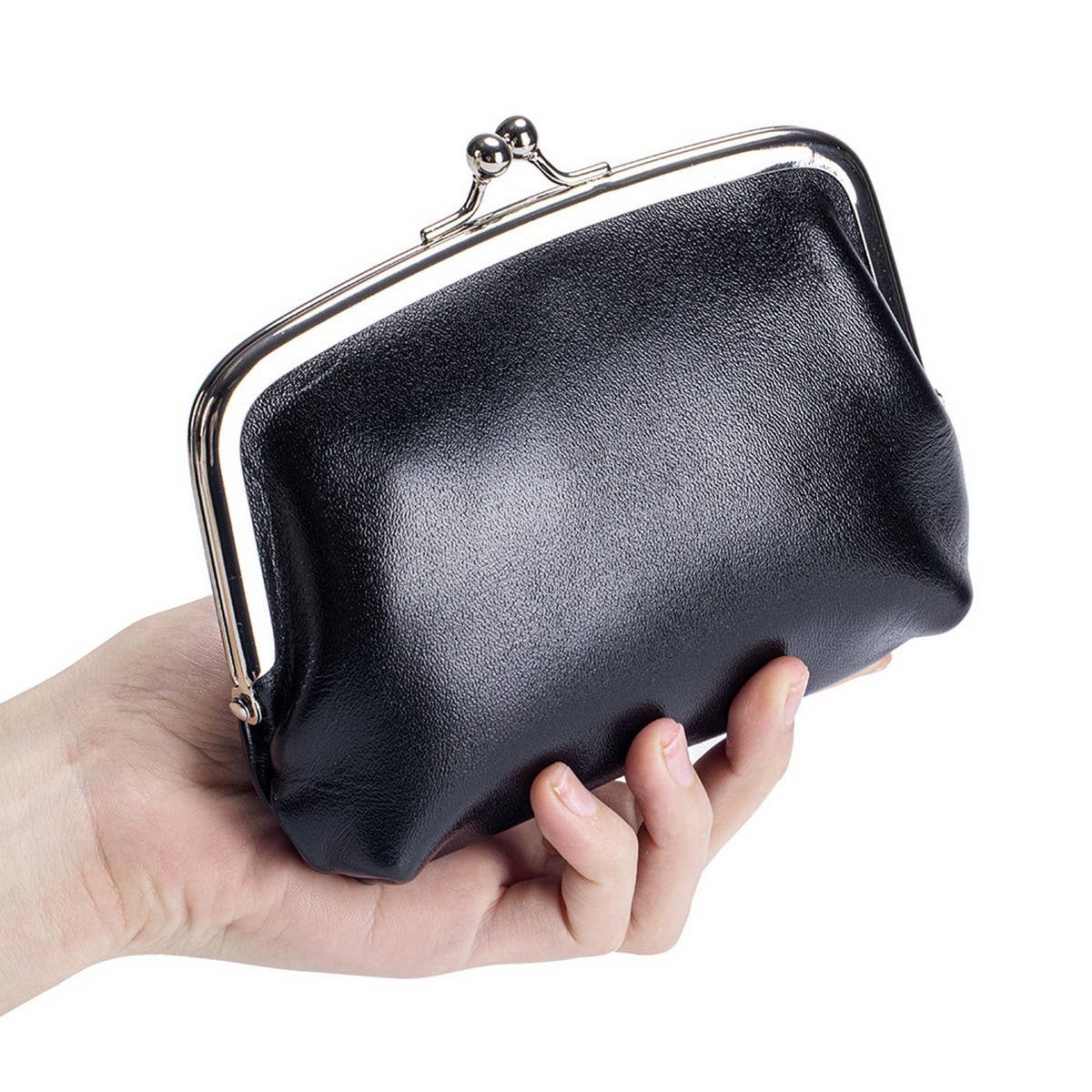 Vintage Leather Coin Wallet ? Double Clip Pouch_CUAB00386