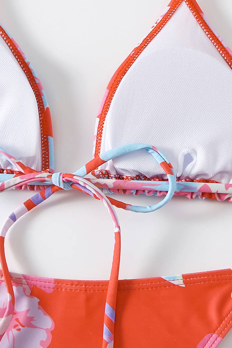 CWMW0809_SEXY STRAP PRINTED SPLIT SWIMSUIT