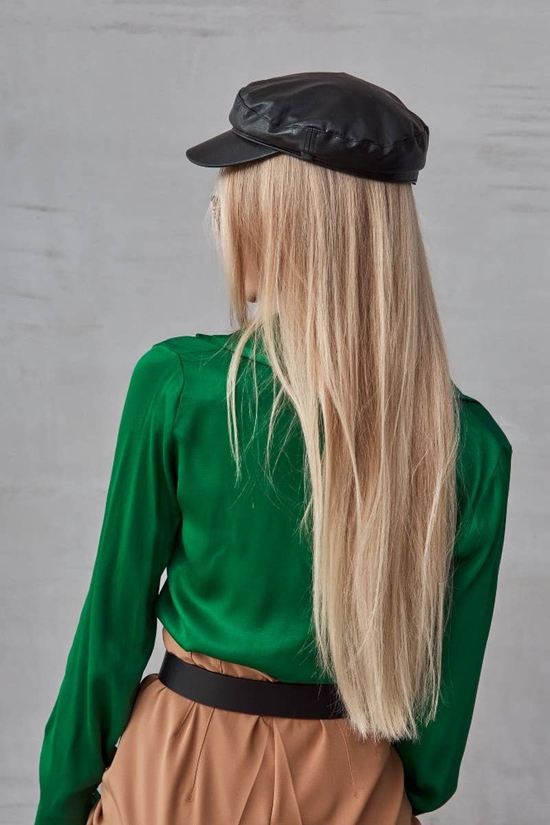 CWTBLL2002_SOLID LONG SLEEVE PLEATED CARDIGAN SHIRT