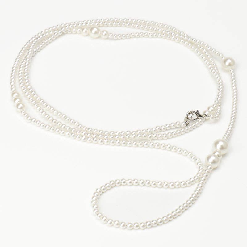 French pearl light luxury long waist chain