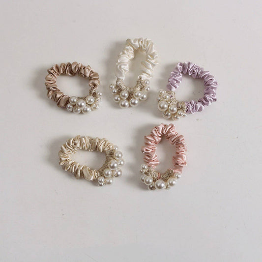 Elegant Pearl Scrunchie Simple Cute New Hair Tie