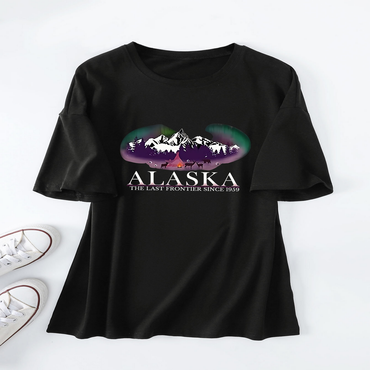Trendy Plus Size T-Shirt for Women, Loose Fit