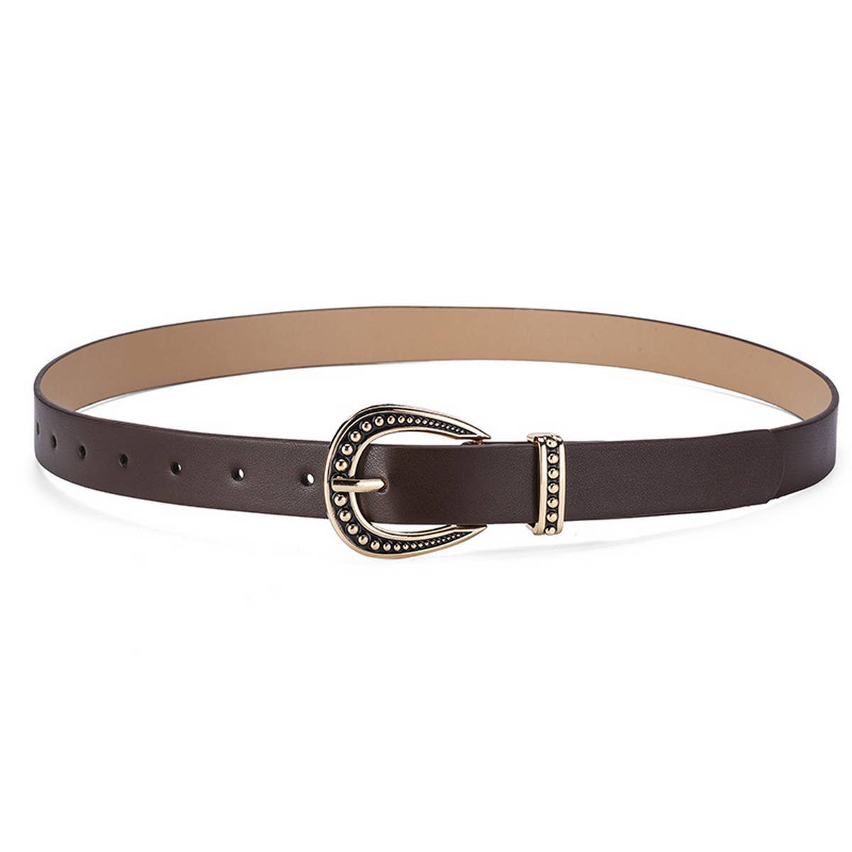 WOMEN SIMPLE SOLID COLOR PIN BUCKLE BELT_CWABE0358