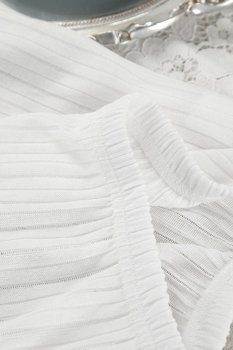 CWSPJ0234_KNITTED STRIPED VEST AND TROUSERS PAJAMA SET