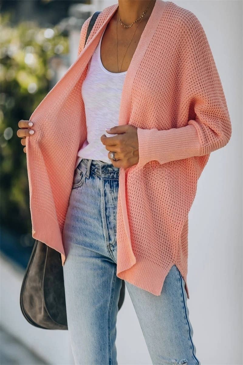 CWOCAL372 Oversized Open Front Casual Cardigan Sweater