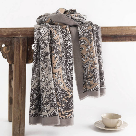 Boho Colorblock Printed Scarf ??Soft Warm Wrap_CWASC0442
