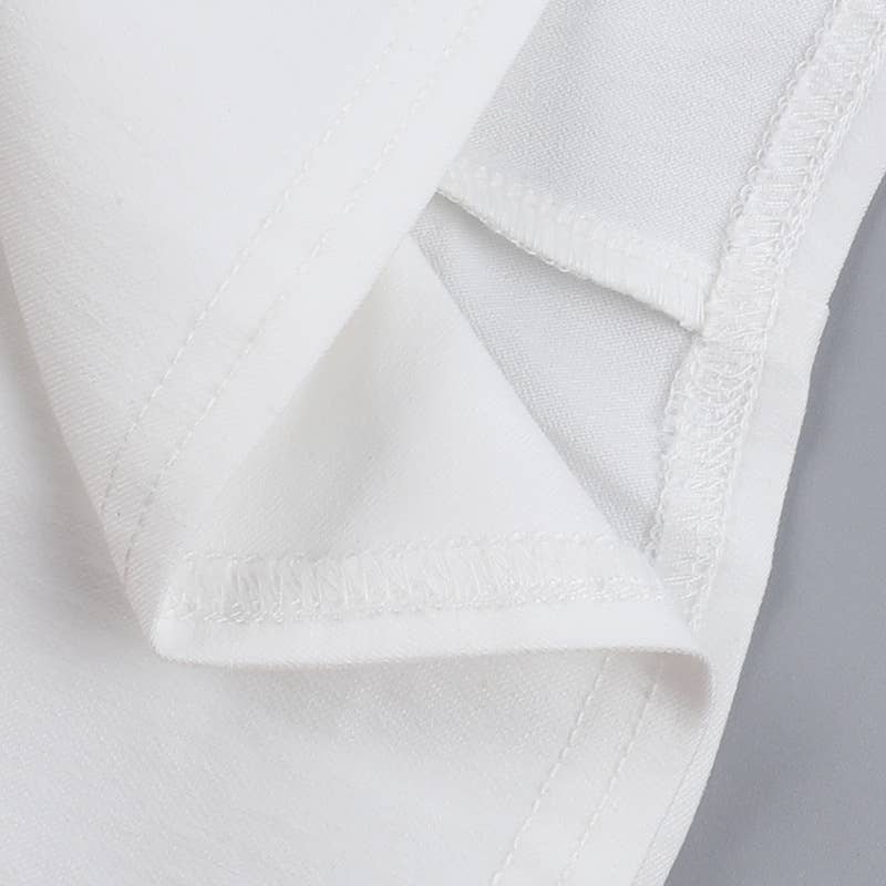 Button-Up Slim Fit Solid Waist Top