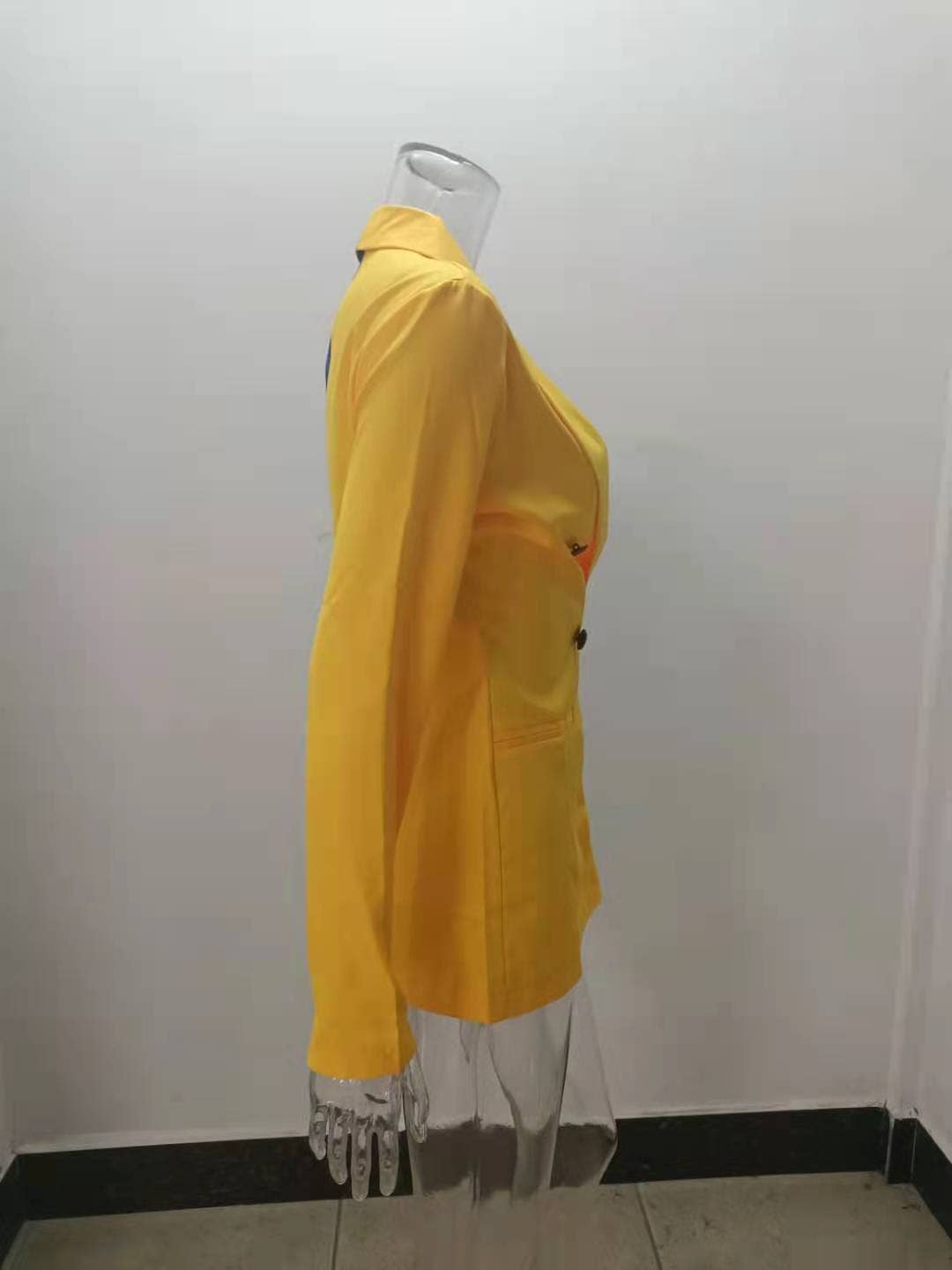 COLOR CONTRAST PATCHWORK LAPEL PROFESSIONAL SUIT