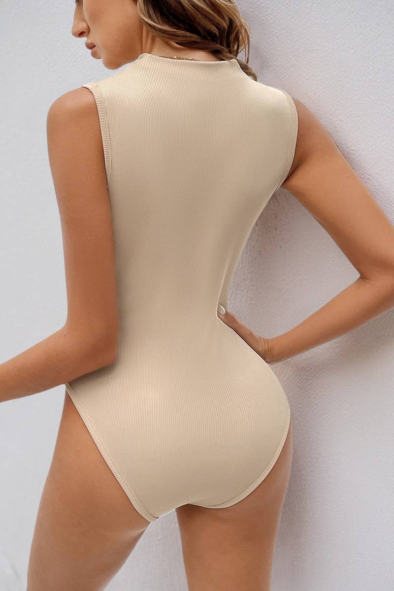 CWSBSSL0090_SUMMER HALF TURTLENECK SLIM SLEEVELESS BODYSUITS