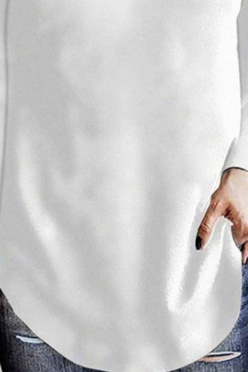 CWTBLL3099_SOLID COLOR REVERSIBLE FLEECE LONG-SLEEVED TOP