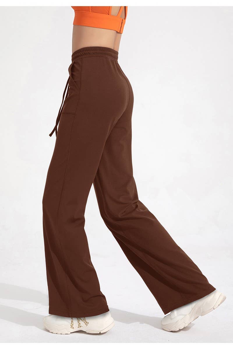 CWBLP1509_HIGH WAIST LOOSE POCKET WIDE LEG YOGA PANTS