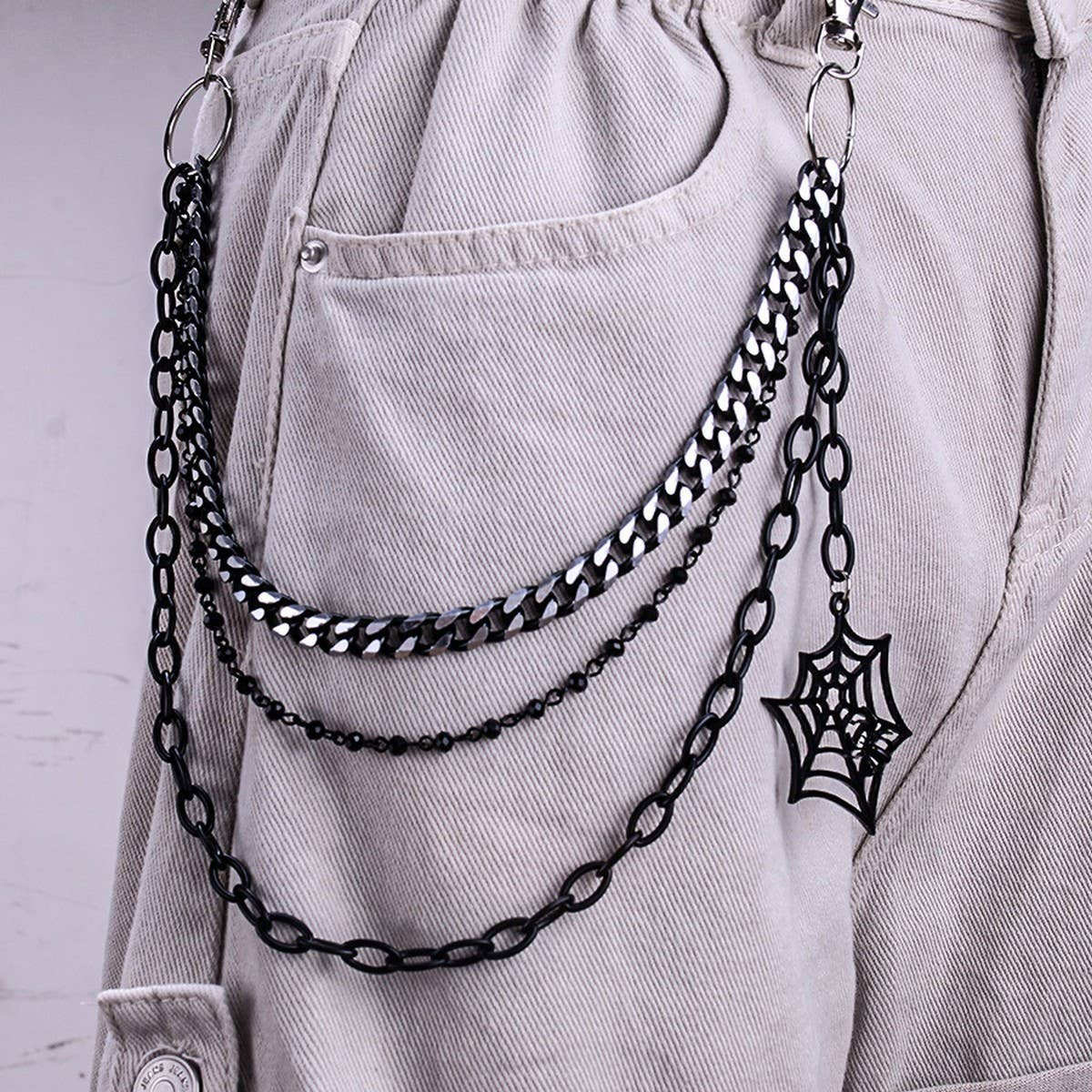 PUNK STYLE SPIDER WEB JEANS CHAIN_CWMM0645