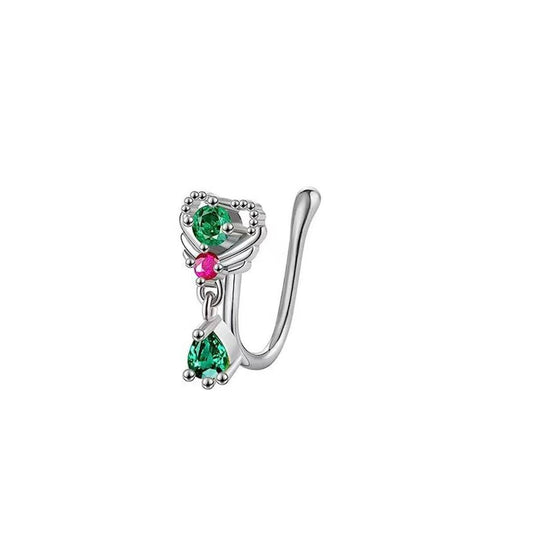 Zircon U-Shaped Clip-On Nose Ring No Piercing_CWMM9511