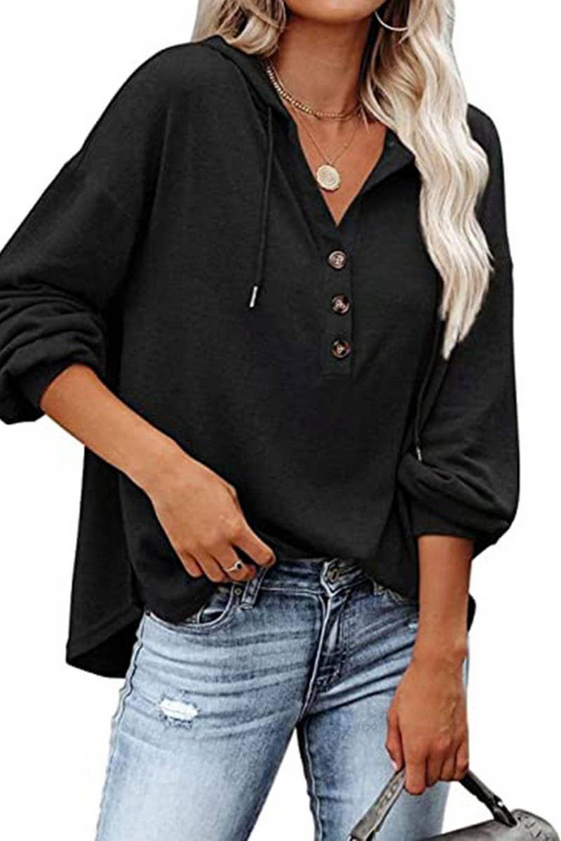 CWOHOL0615_CASUAL LOOSE SOLID COLOR HOODIE SWEATSHIRT