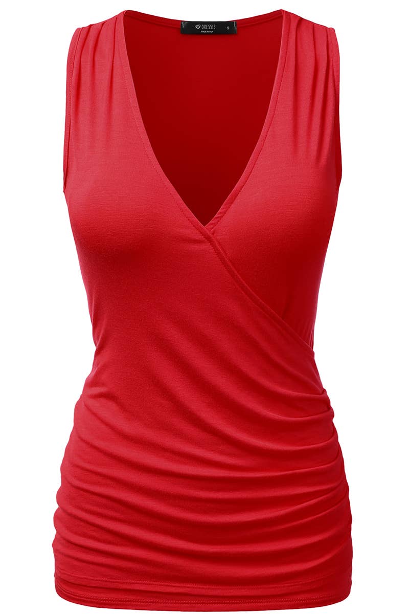 AWTTK624_Sleeveless Tank Tops Deep V-Neck Surplice Wrap