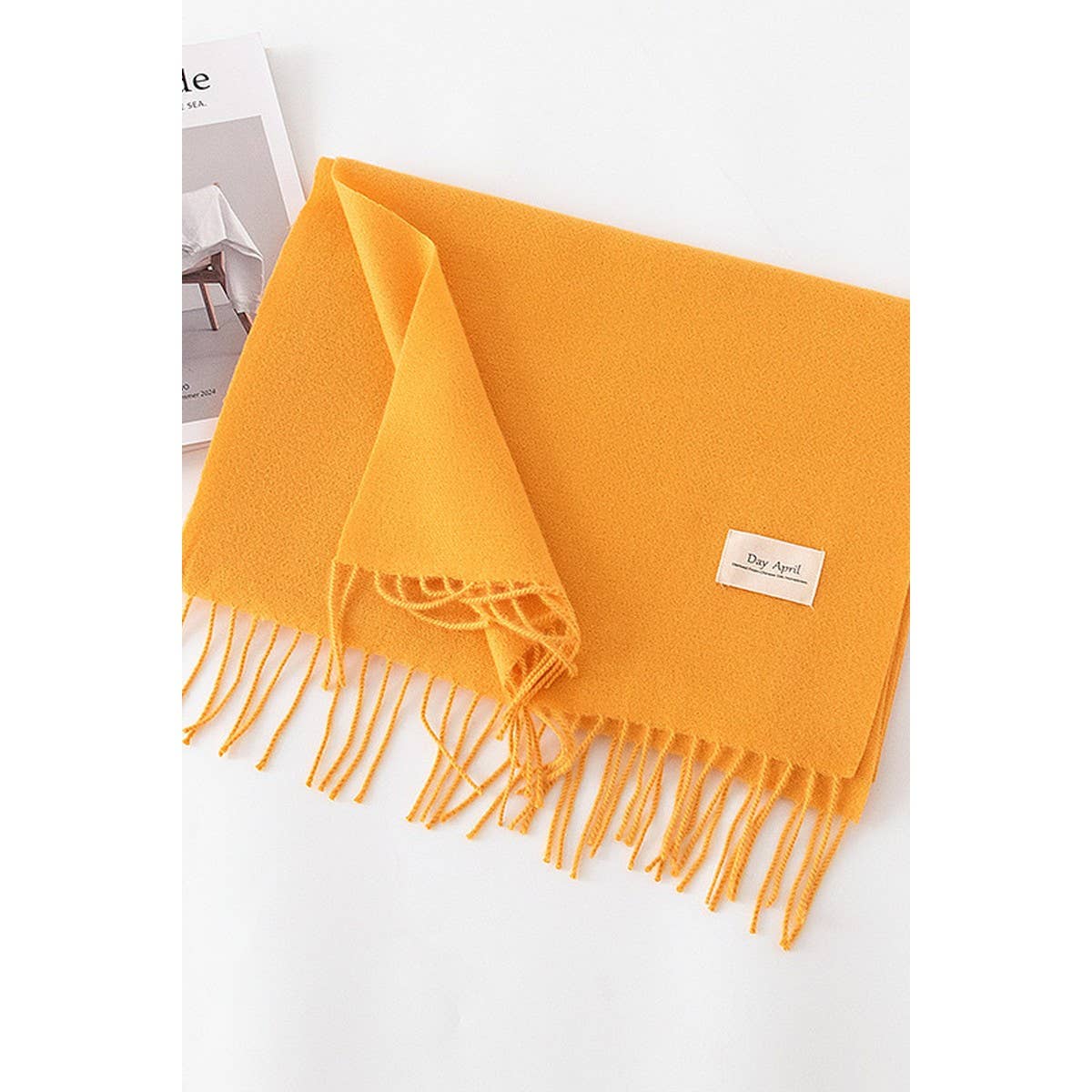 CWASC1482_SOLID COLOR MEDIUM-LENGTH WARM SCARF SHAWL NECK