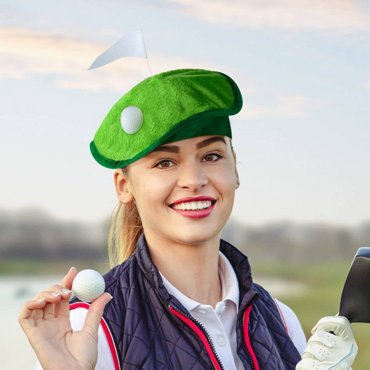 CWAH4061_GOLFER BERET GOLF FLAG PARTY ACCESSORIES SUPPLIES