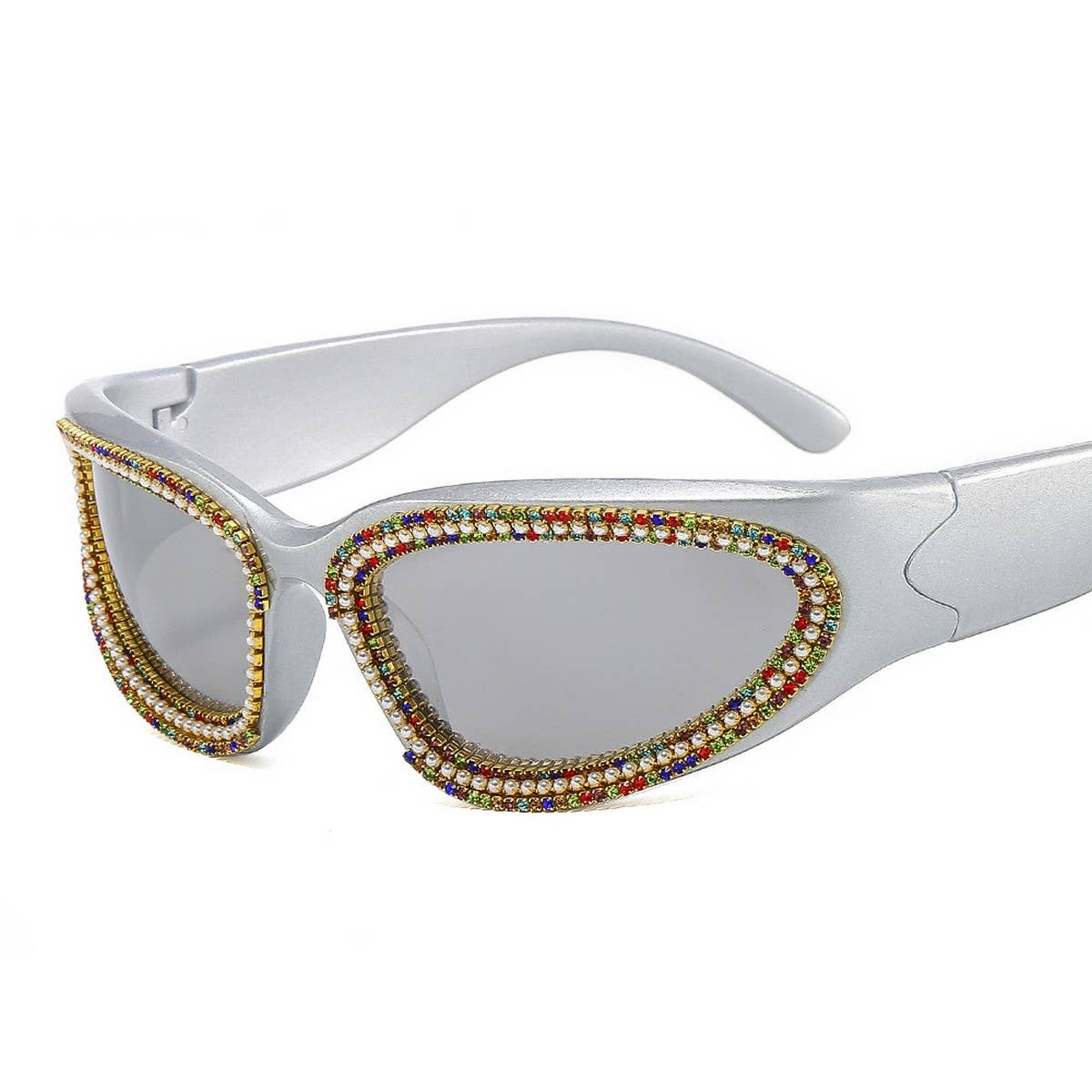 SPORTS STYLEPUNK CATEYE DIAMOND SUNGLASSES GOGGLES_CWASG0873