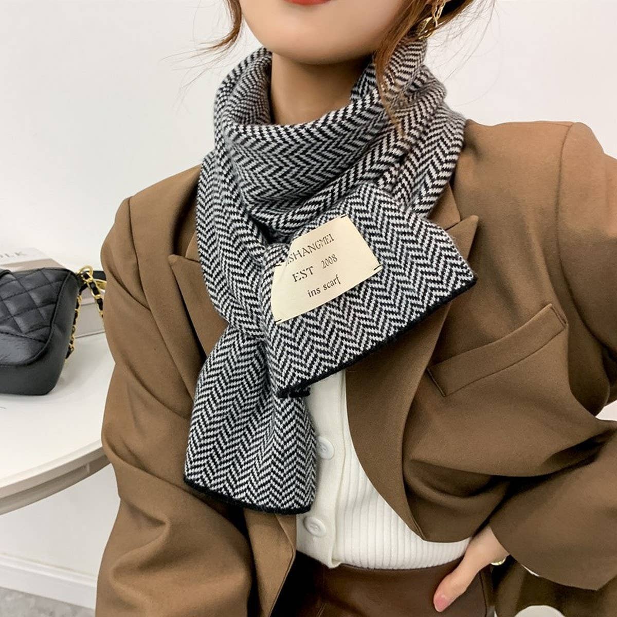 Cozy Knit Scarf - Thick Faux Cashmere Winter Wrap