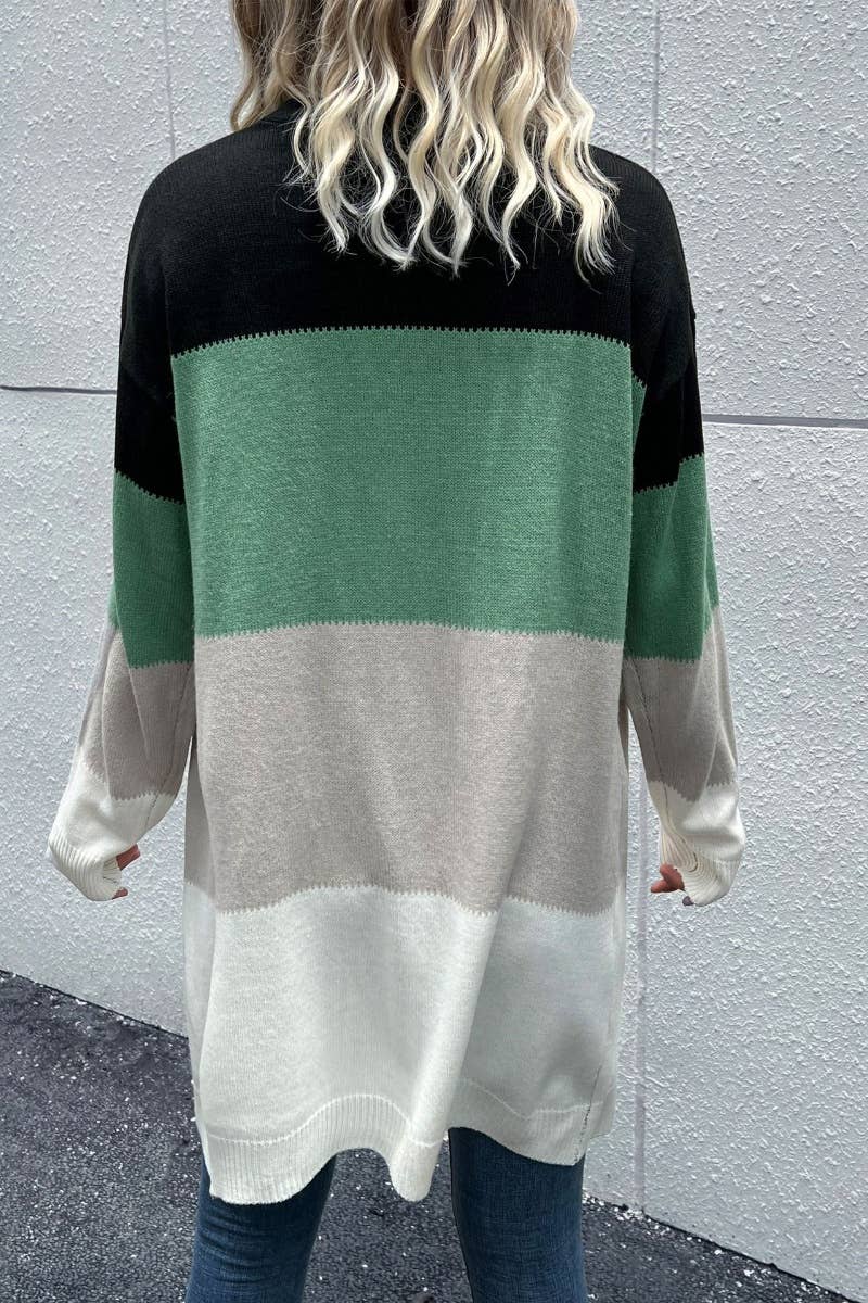 CWOCAL2154_COLOR CONTRAST PATCHWORK LONG SLEEVE CARDIGAN