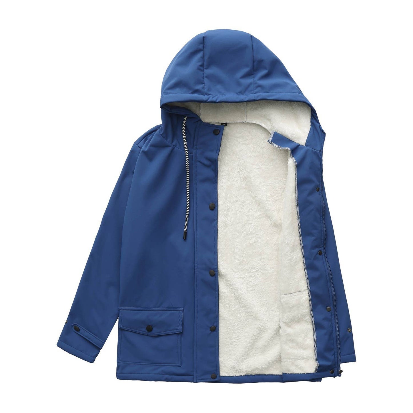 Composite fleece waterproof hooded windbreaker
