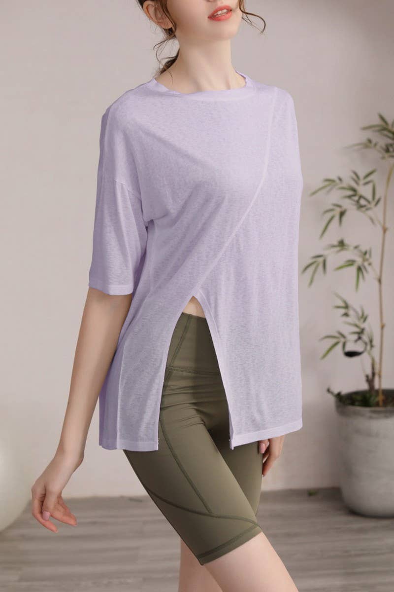 CWTSTS0393_ROUND NECK SHORT SLEEVE YOGA TOP