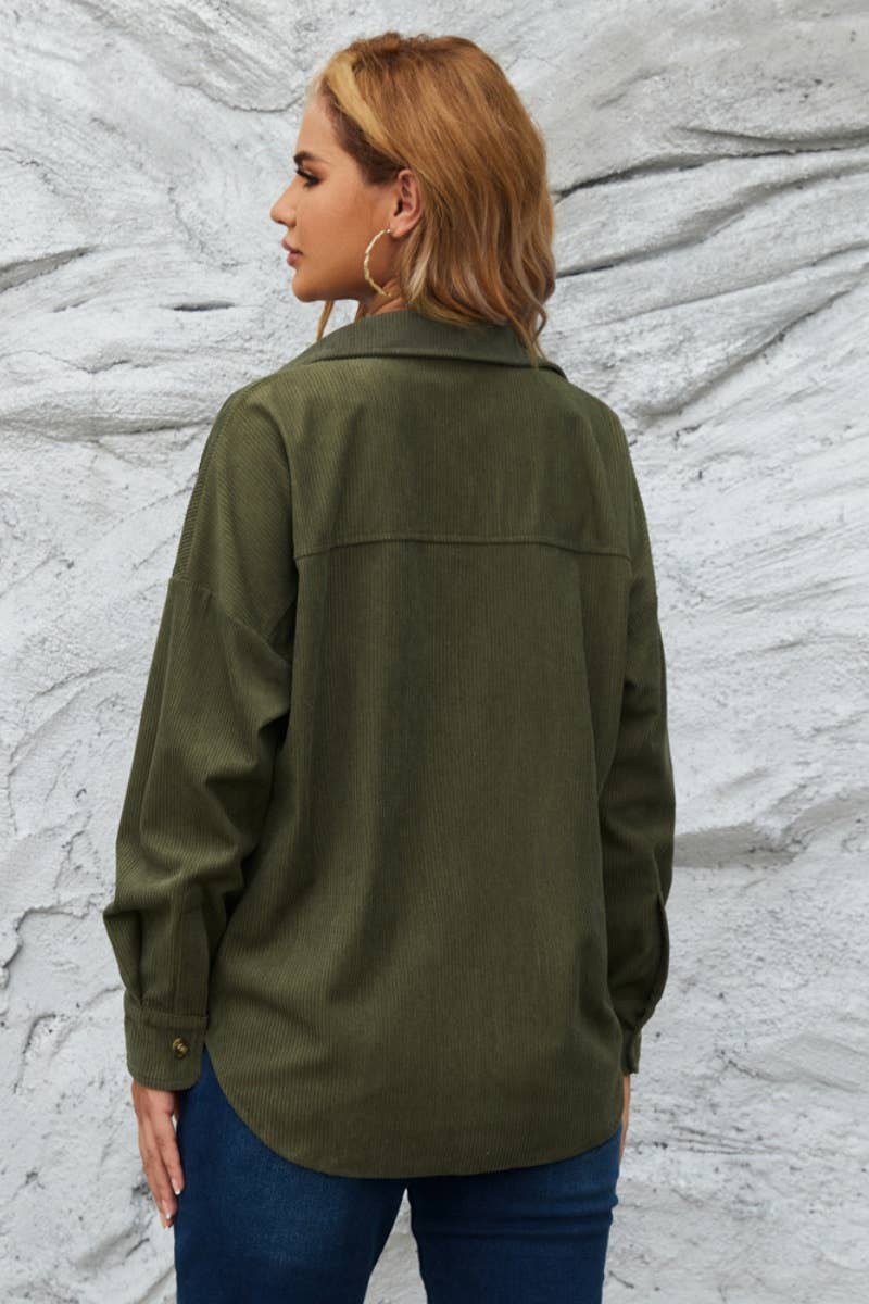 CWTSTL2122_WINTER LOOSE BUTTON-UP LONG-SLEEVED SHIRT TOPS