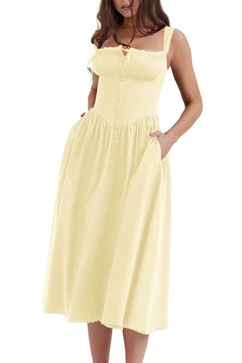 CWDMD5945_FLORAL OR SOLID STRAPLESS SLEEVE MAXI CAMI DRESS