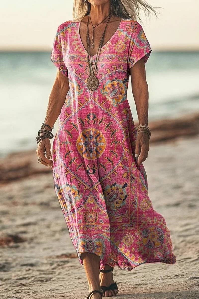 CWDMD6217_NEW SUMMER RETRO PRINT CASUAL DRESS