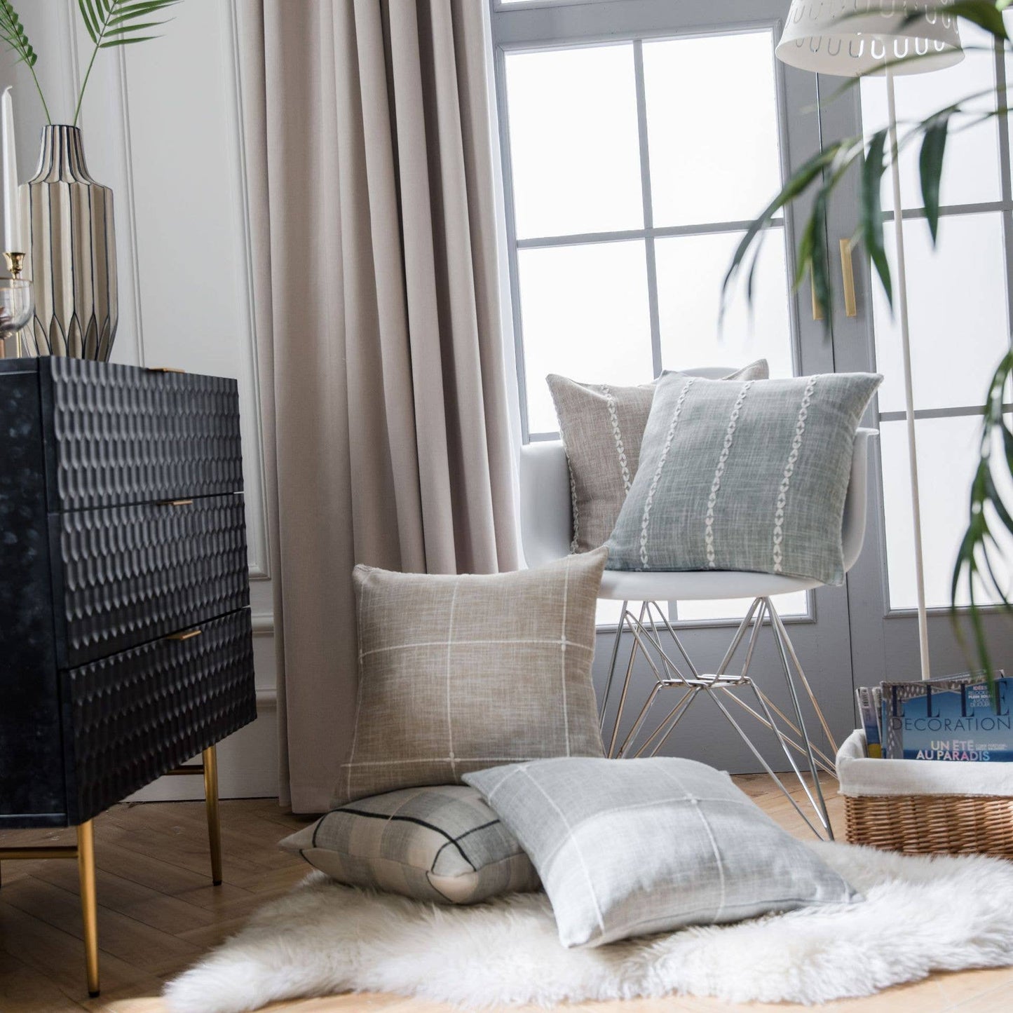 MULTI PATTERNED COZY SOFT PILLOW COVER