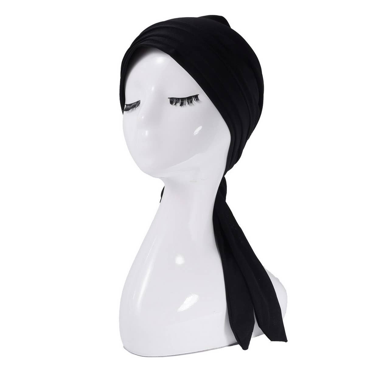 SOLID COLOR VELVET FOUR-BAR LONG-TAIL HEADSCARF_CWASC2455