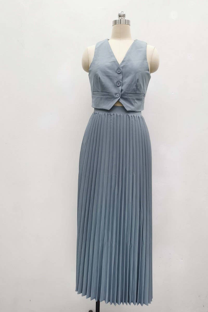 CWSS1058_SUMMER SLEEVELESS VEST HIGH-END TWO-PIECE SUIT