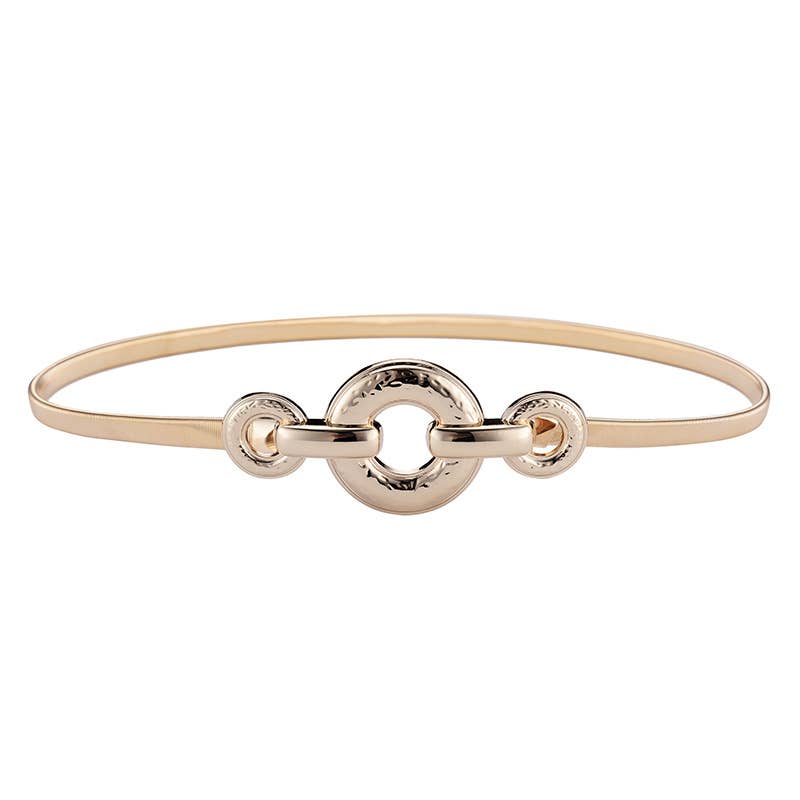 Elastic metal waist chain with buckle decoration