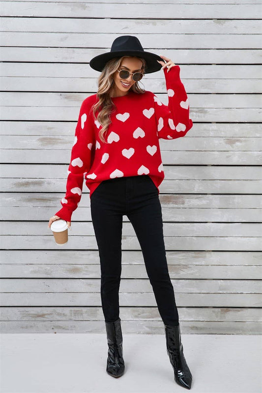 CWOSWL5777_VALENTINE'S DAY ROUND NECK HEART SWEATER